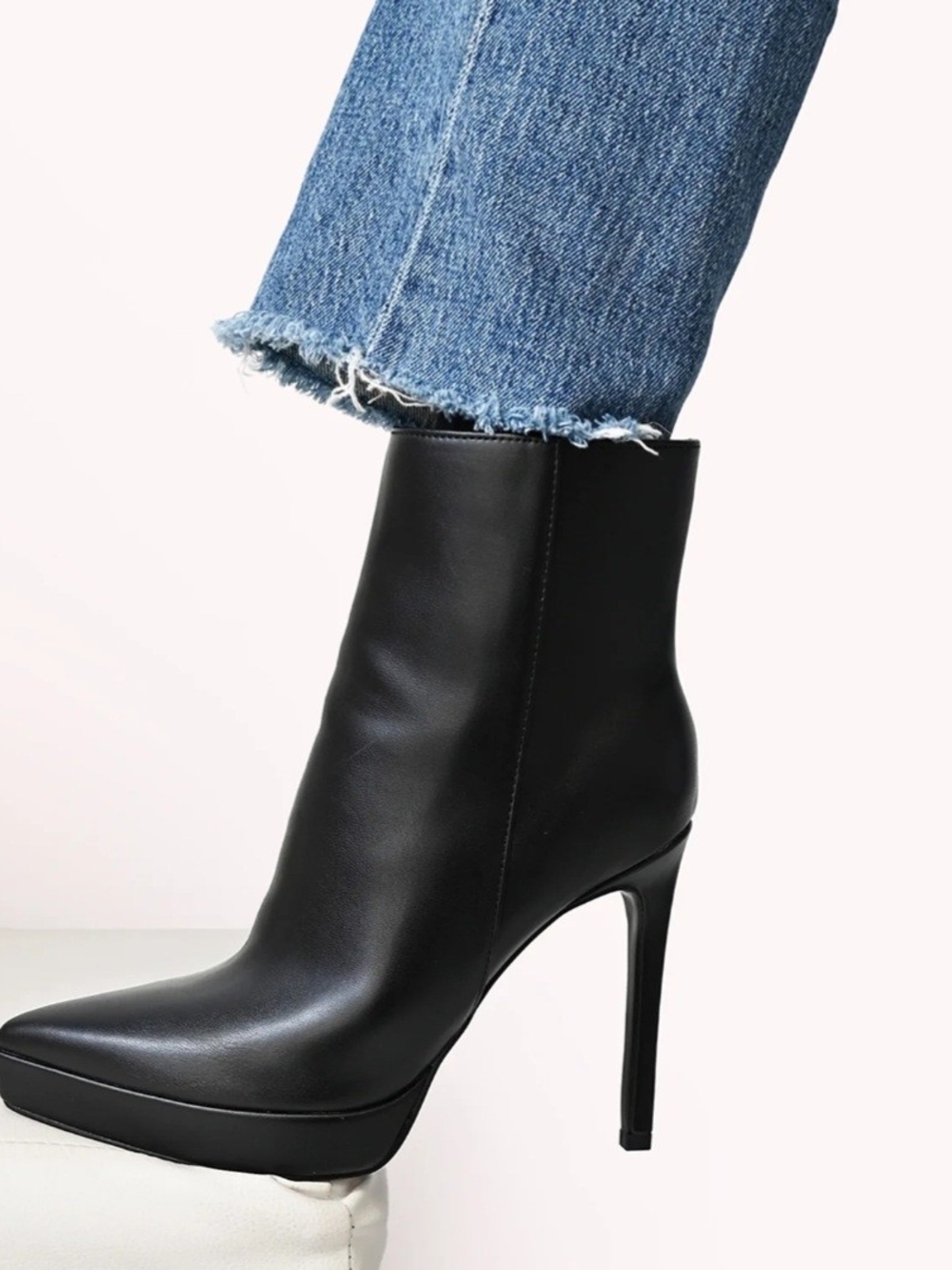 Nine West Black Pointed Platform Ankle Boots